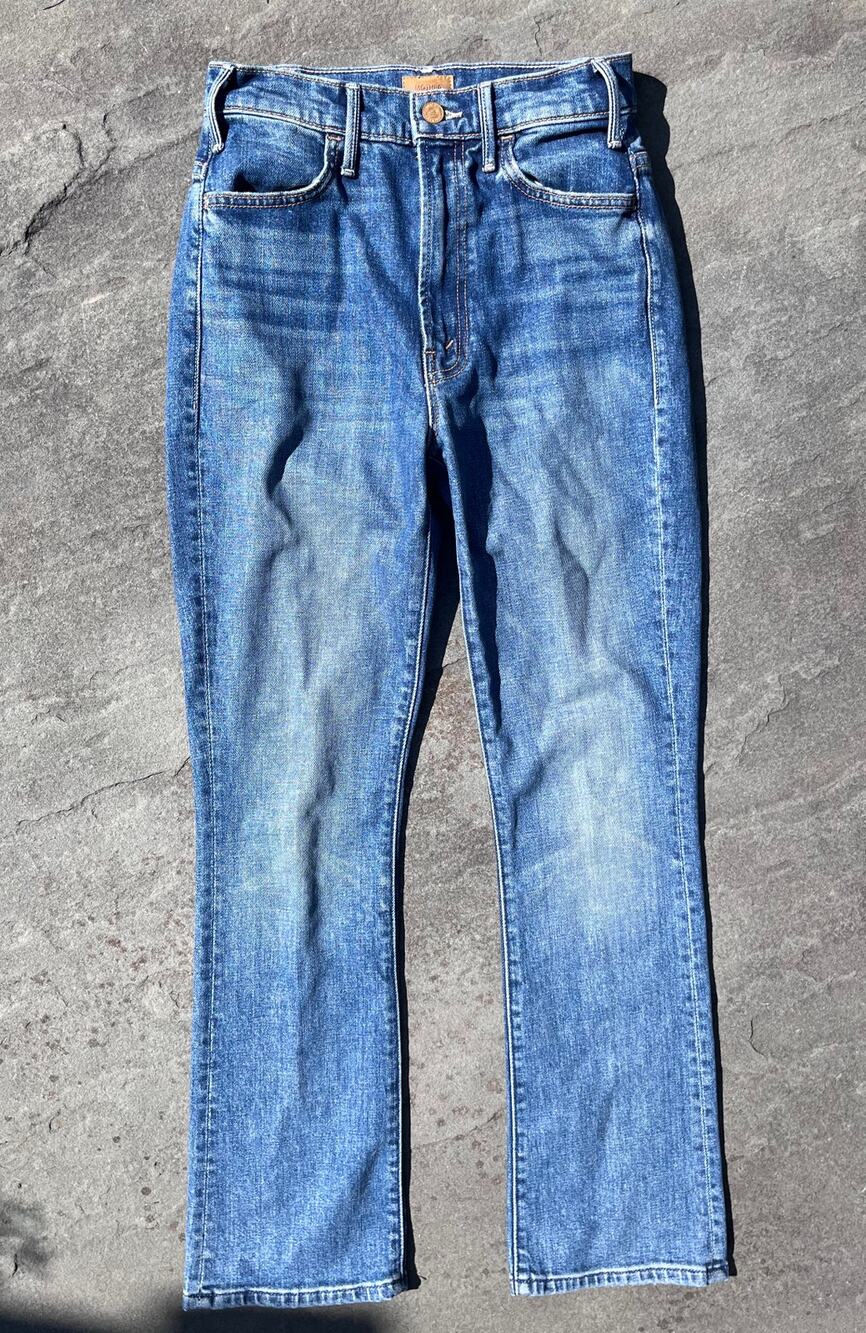 MOTHER The Hustler Ankle Jeans Bending the Rules High Rise Flare Denim 26
